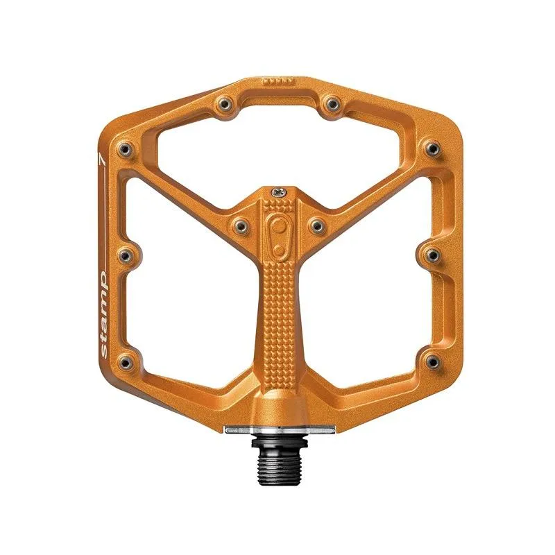 Pedály Crankbrothers Stamp 7 Large - hliníková platforma 114x111 mm, pro 43-49 EU, oranžová