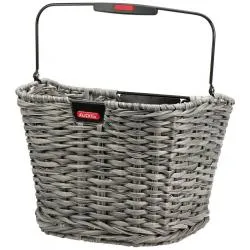Koš KLICKfix Structura - na řídítka, rákos./šedá