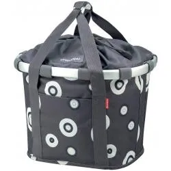 Košík KLICKfix Bikebasket - na řídítka, šedá/bubliny