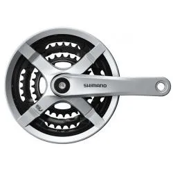 Kliky Shimano Tourney FC-TY501 - 48x38x28z, 170 mm, 4 hran, kryt, stříbrná (8)