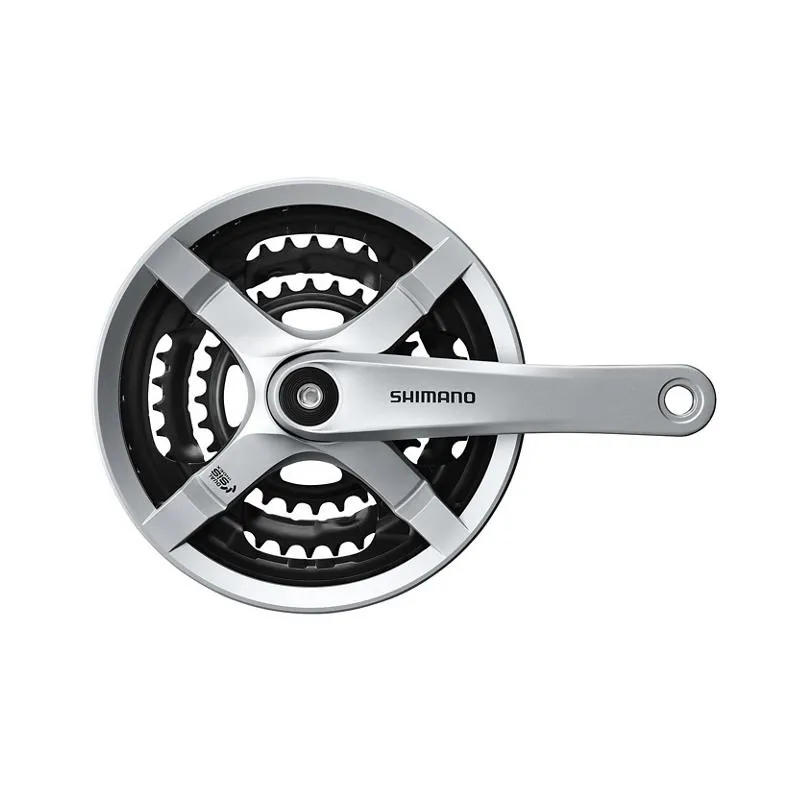 Kliky Shimano Tourney FC-TY501 - 48x38x28z, 170 mm, 4 hran, kryt, stříbrná (8)