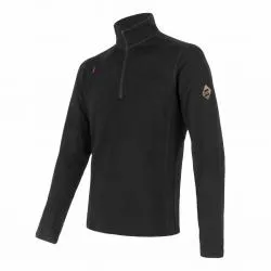 Mikina Sensor Merino Upper Zip - pánská, krátký zip, černá