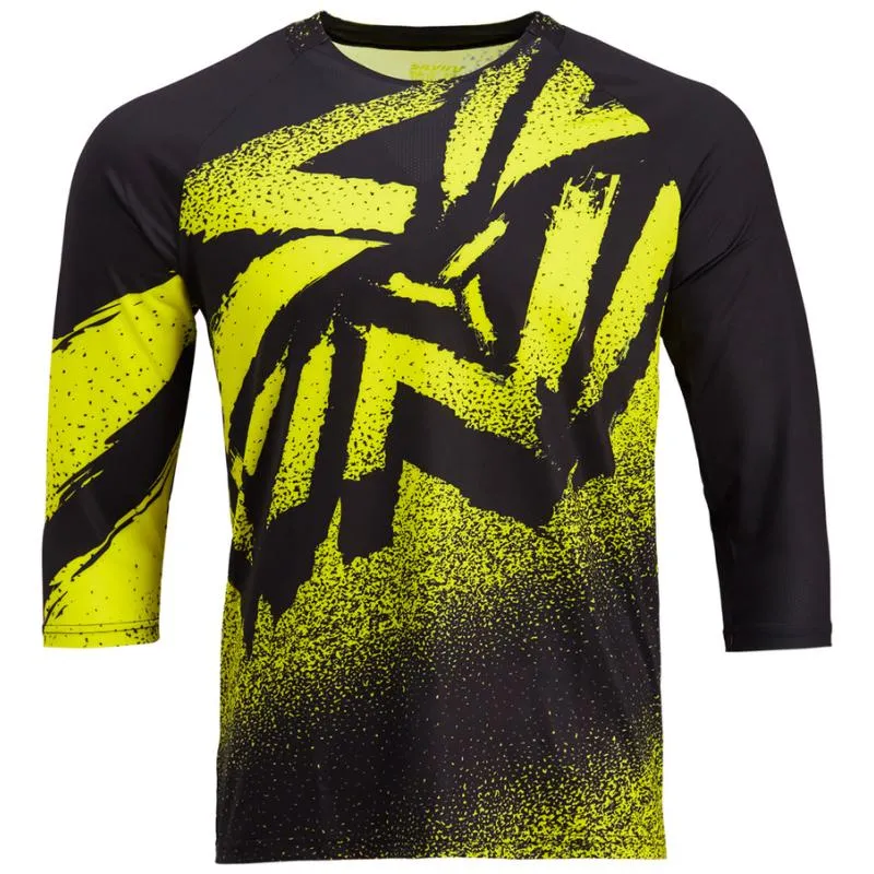 Dres Silvini Brunello MD1801 - pánské, 3/4 rukáv, černo-žlutá neon