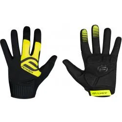 Rukavice Force MTB Power - dlhé, čierno-žlté fluo