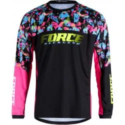 Dres Force Reckless - unisex, dlouhý, černá-růžová-žlutá fluo