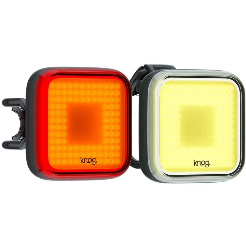 Světla Knog Blinder Square Twinpack - sada, přední, 200 lm, zadní, 100 lm, nabijecí