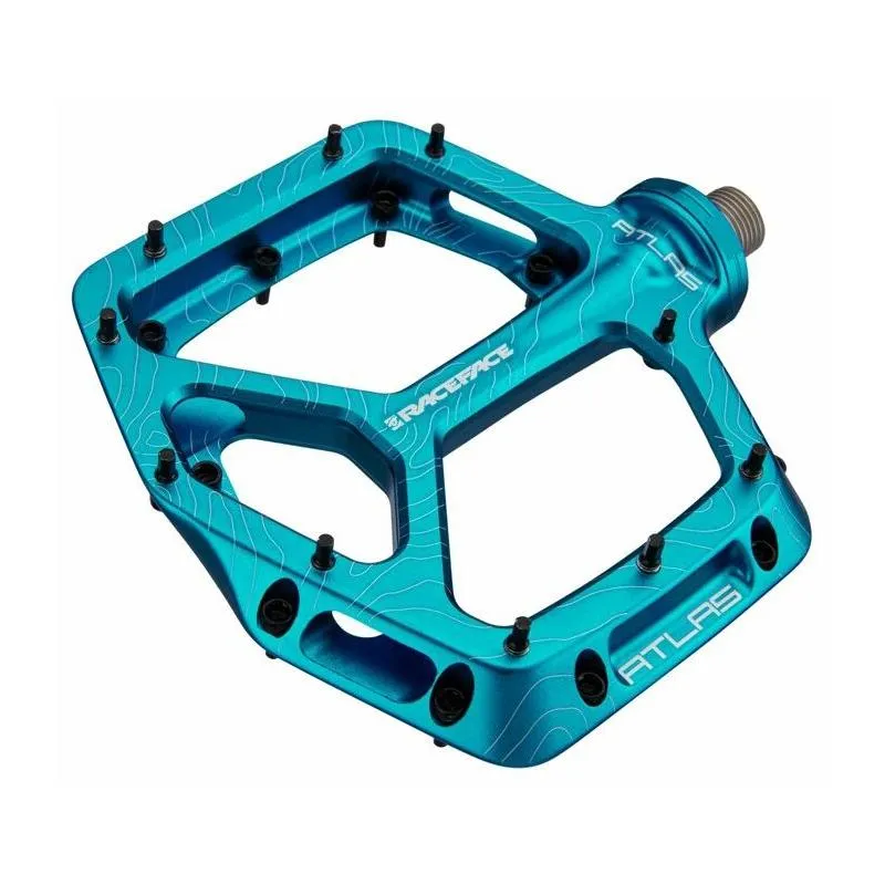 Pedály Race Face Atlas 22 - hliníková platforma 114x101 mm, tyrkysová