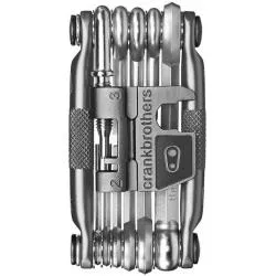 Multiklíč Crankbrothers M17 - cestovní nářadí na kolo, niklová šedá