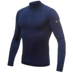Tričko Sensor Merino Active Zip - pánské, dlouhý, se stojáčkem, tmavě modrá