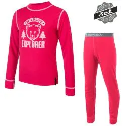 Sada Sensor Double Face Set Wild - dětské, triko a spodky, purpurová