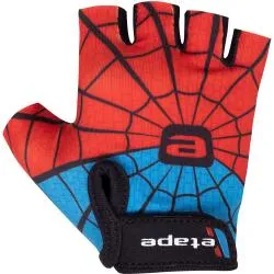 Rukavice Etape Tiny - dětské, krátké, černá-modrá, motiv pavučina