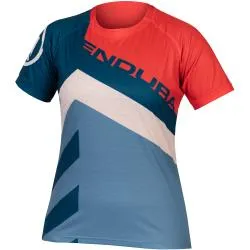 Dres Endura SingleTrack Print Tee LTD E6220 - dámské, krátký, granátové jablko