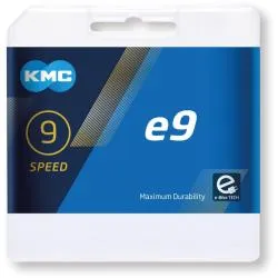 Řetěz KMC e9 silver - balený, 122 článků, pro elektrokola, stříbrná (9)