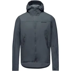 Bunda Gore Fernflow Windbreaker - pánské, s kapucí, laboratorní grafitová