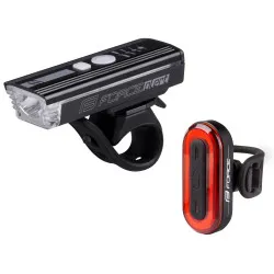 Světla Force Futuro Alert 350 & Arc 40 USB - přední a zadní, akumulátor Li-Pol 1200 a 400 mAh, černá