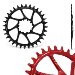 Garbaruk Direct Mount MTB ChainRing Sram 3-Bolt Round Boost - 32 zubů, červená
