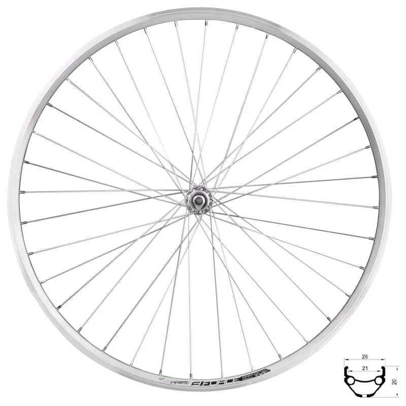 Zapletené kolo Force Prime 7026961 (622-21) - přední 100 mm na matice, stříbrná