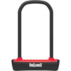 Zámek Onguard podkova 115x230x11mm, červená, 2klíče, držák