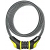 Zámek Onguard spirála 1800x10mm žlutý, stavitelný kód, držák - 1