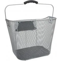 Koš přední oválný Max1 Klikfix City s držadlem - stříbrný