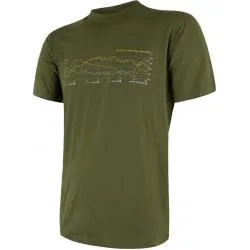 T-shirt Sensor Merino Active PT TRACK- mens, short, safari