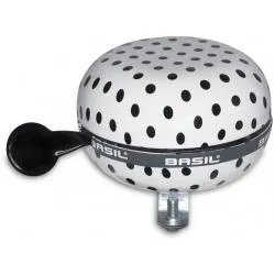Zvonek Basil Polkadot Big Bell - bílo-černá, 80 mm