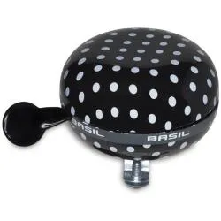 Zvonek Basil Polkadot Big Bell - - černo-bílá, 80 mm