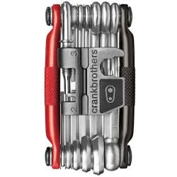 Multiklíč Crankbrothers M19 - cestovní nářadí na kolo, černá-červená