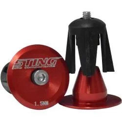 Záslepky řidítek Sting ST-PLUG02 - pár, červená