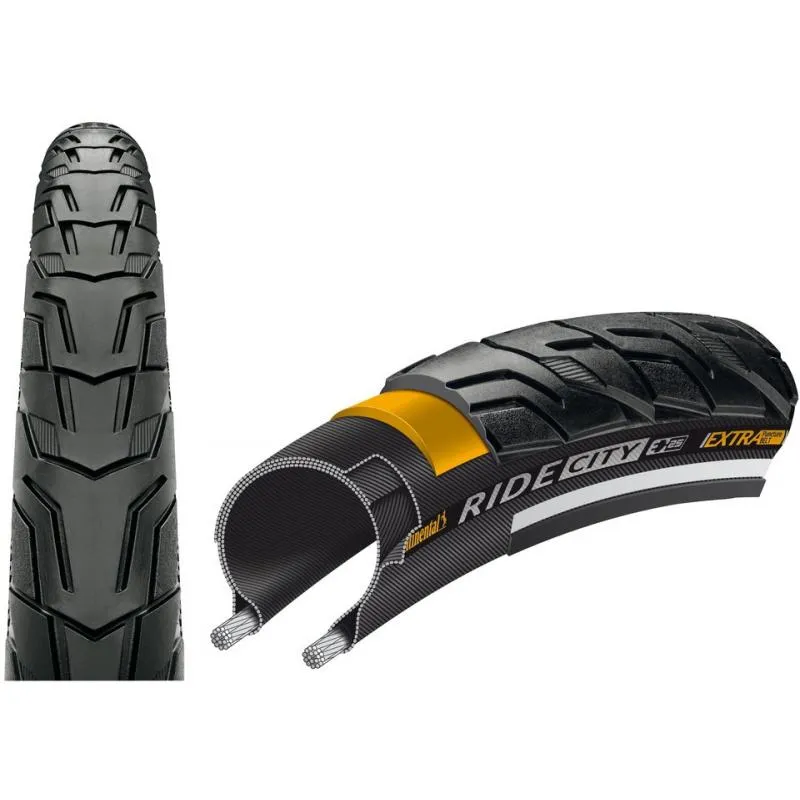 Plášť Continental Ride City 28x1 1/4x1 3/4 (32-622) - drát, černá, reflex