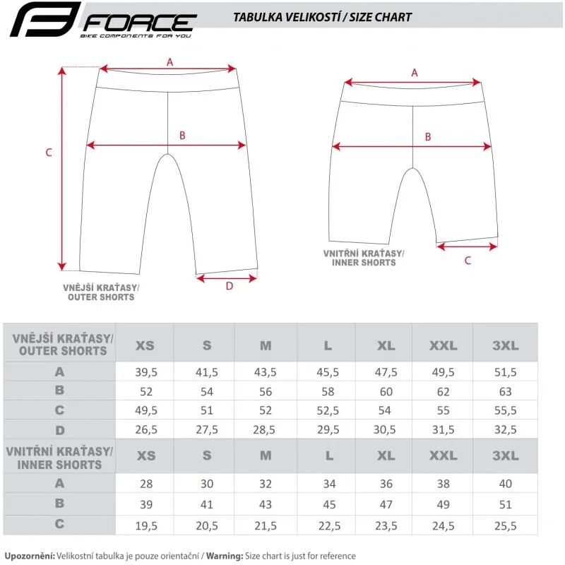 Kraťasy Force Storm - s vložkou, šedo-fluo - 8