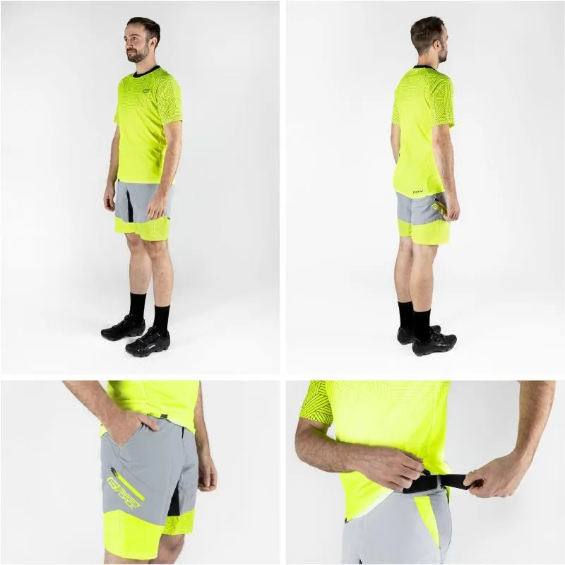 Kraťasy Force Storm - s vložkou, šedo-fluo - 6