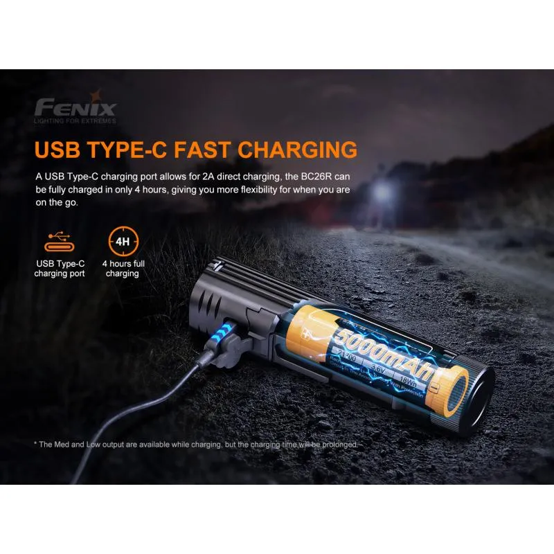 Světlo Fenix BC26R - přední, 1600 lm, součástí akumulátor 21700 Li-ion 5000 mAh , černá - 7