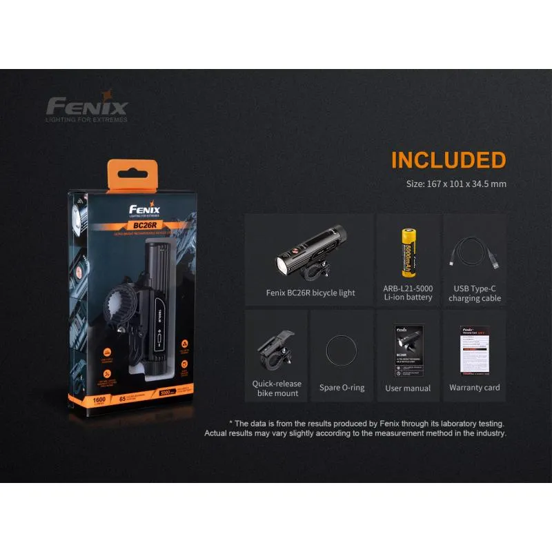 Světlo Fenix BC26R - přední, 1600 lm, součástí akumulátor 21700 Li-ion 5000 mAh , černá - 13