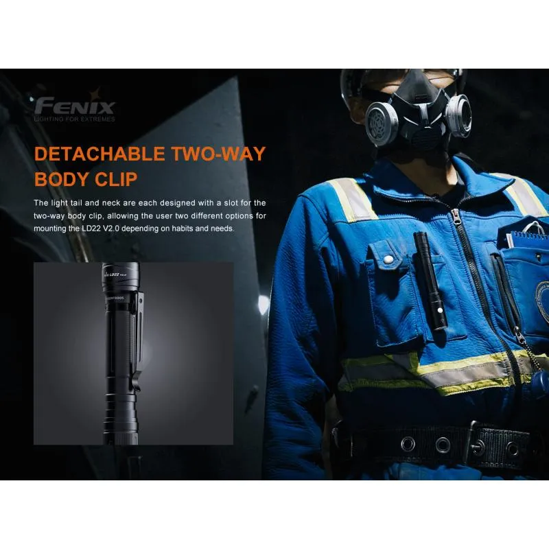 Svítilna Fenix LD22 V2.0 LED - 800 lm, součástí akumulátor RCR123A Li-ion 1100 mAh - 7