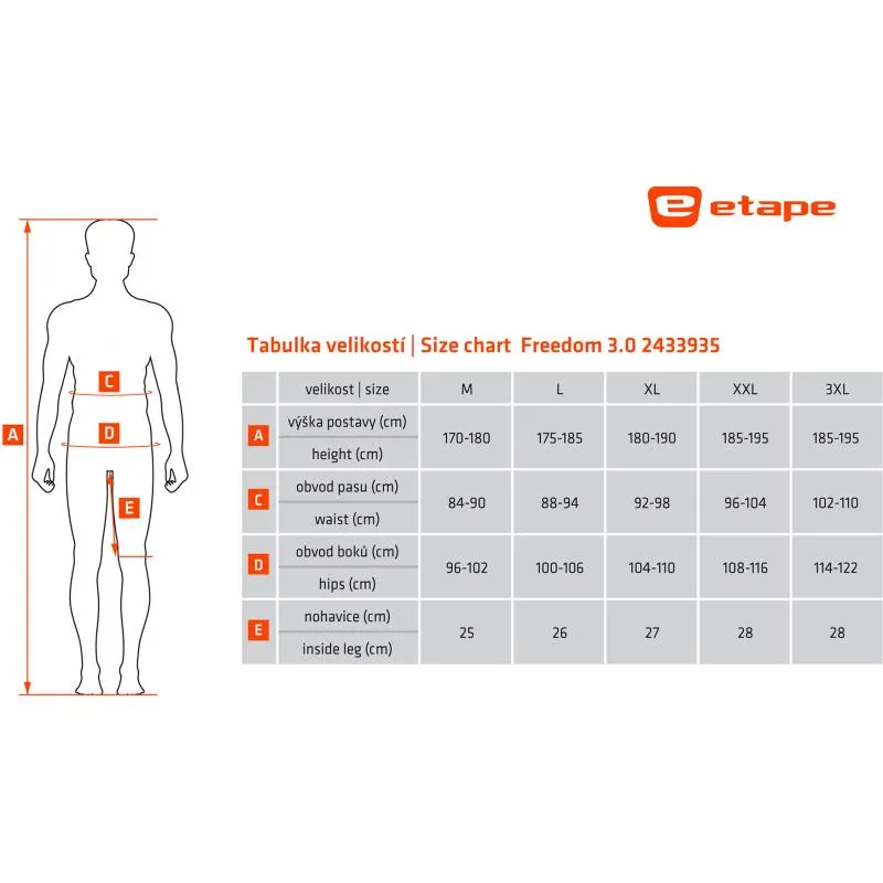 Kraťasy Etape Freedom 3.0 - pánské, volné, s vložkou, tmavě modrá-oranžová - 14