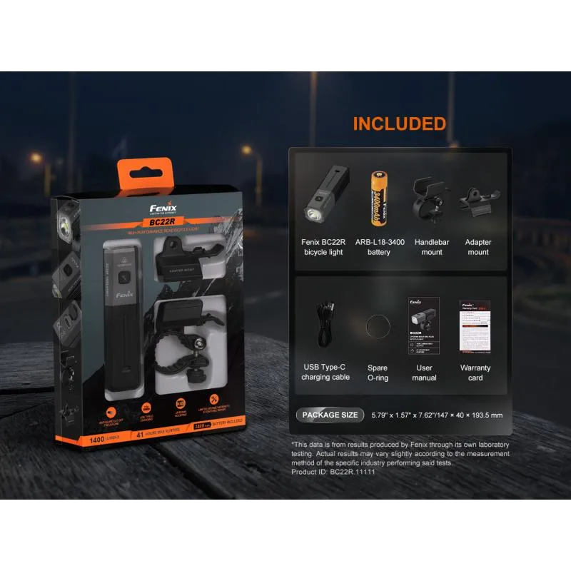 Světlo Fenix BC22R - přední, 1400 lm, součástí akumulátor 18650 Li-ion 3400 mAh - 3
