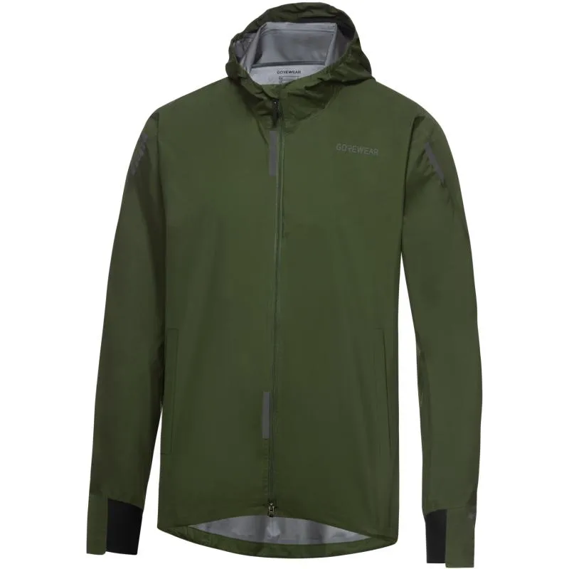 Bunda Gore Concurve Gore-Tex - pánské, s kapucí, běžecká, utility green - 2