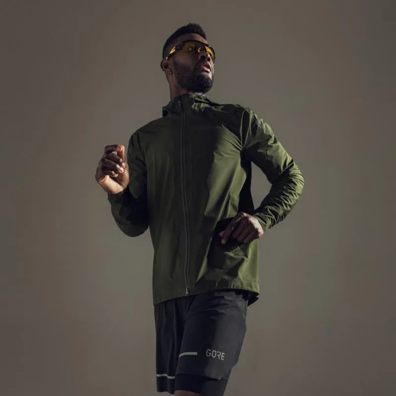 Bunda Gore Concurve Gore-Tex - pánské, s kapucí, běžecká, utility green - 5