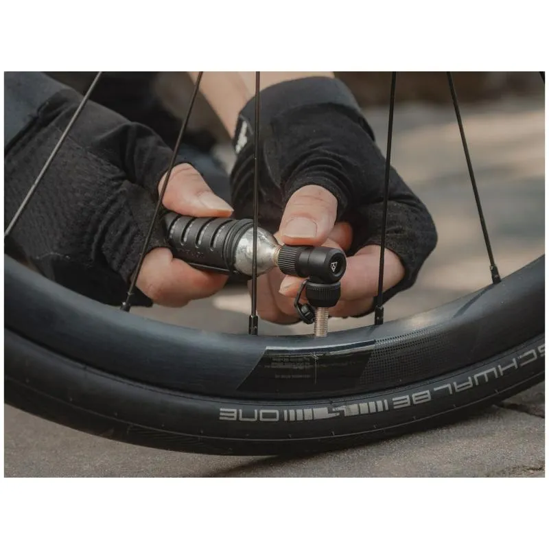 CO2 inflátor Topeak Nano AirBooster L 16g - včetně bobičky a ochranného návleku, černá - 2