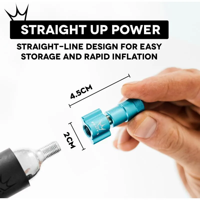 CO2 inflátor Peatys HoleShot CO2 KIT Road & Gravel - včetně 2 bombiček 16 g, stříbrná - 5