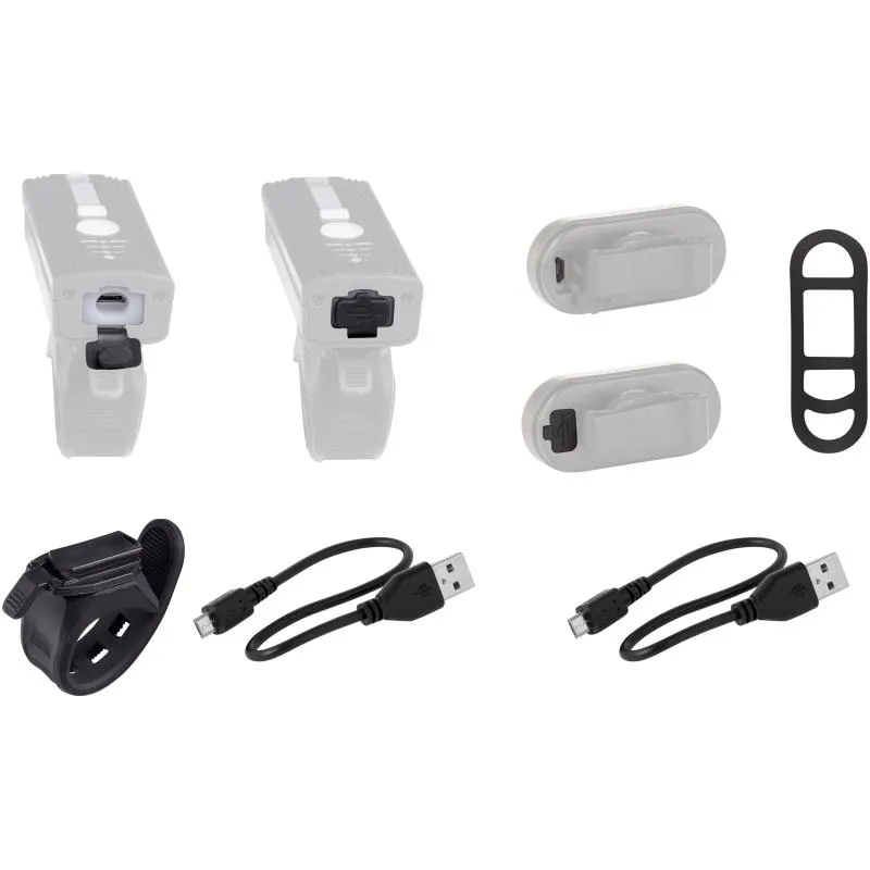 Světla Force Futuro Alert 350 & Arc 40 USB - přední a zadní, akumulátor Li-Pol 1200 a 400 mAh, černá - 2